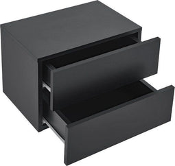 Zwevend Nachtkastje - 40 x 29 x 30 cm - 2 Lades - Zwart (2 stuks)