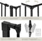 tectake® Haardhek - Veiligheidshek - 5 Elementen - Deur met Veiligheidsslot - Zwart