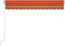vidaXL - Luifel - handmatig - uittrekbaar - met - LED - 300x250 - cm - oranje - en - bruin