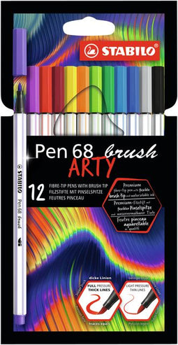 Brushstift STABILO ARTY Pen 68 etui à 12 kleuren | 6 stuks