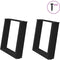 vidaXL - Salontafelpoten - 2 - st - U-vormig - 50x(42-43) - cm - staal - zwart