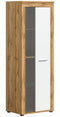 Furnilux Jam - Vitrinekast - 35x60x159cm - Wit eiken