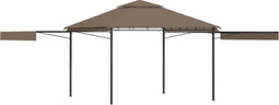 vidaXL - Prieel - met - uitschuifbare - daken - 180 - g/m² - 3x3x2,75 - m - taupe