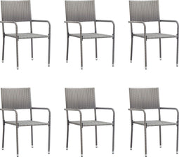 vidaXL - Tuinstoelen - 6 - st - poly - rattan - antraciet