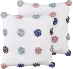 BRACKEN - Sierkussen set van 2 - Wit - 45 x 45 cm - Katoen