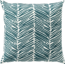 DEAN - Buiten Kussenhoes 45x45 cm - waterafstotend en uv-bestendig -gestreept - Sagebrush Green - wit en groen