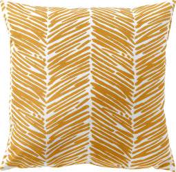 DEAN - Outdoor Kussenhoes 45x45 cm - waterafstotend en uv-bestendig - gestreept - Golden Glow - wit en geel