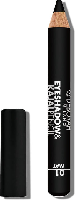 Deborah Milano Eyeshadow&Kajal Pencil oogschaduw 01 Black Finish Mat 2 g Mat