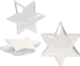 Deco ster, h: 10 cm, 5 stuks, transparant