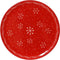 Decobord mangohout d35h2.5 cm rood/wt kerst