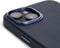 DECODED Back Cover - iPhone 14 Plus - Hoogwaardig Europees Leer - Hoesje met Metalen Knoppen - Magnetische Technologie van Apple - Donker Blauw