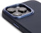 DECODED Back Cover - iPhone 14 Pro - Hoogwaardig Europees Leer - Hoesje met Metalen Knoppen - Magnetische Technologie van Apple - Navy