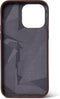 DECODED Back Cover - iPhone 14 Pro Max - Hoogwaardig Europees Leer - Hoesje met Metalen Knoppen - Magnetische Technologie van Apple - Donker Bruin