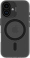 DECODED Clear Frosted Hoesje voor iPhone 16 – Anti-Yellowing - 100% Gerecycleerd Materiaal – Geschikt voor MagSafe - Doorzichtig Hoesje – Zwart