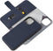 DECODED Detachable Wallet Case - iPhone 13 - Afneembaar Hoesje met Pasjeshouder - Hoogwaardig Europees Leer - Magnetische Technologie van Apple - Donker Blauw
