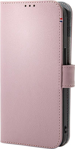 DECODED Detachable Wallet Case - iPhone 13 Pro - Afneembaar Hoesje met Pasjeshouder - Hoogwaardig Europees Leer - Magnetische Technologie van Apple - Licht Roze