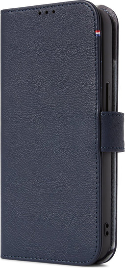 DECODED Detachable Wallet Case - iPhone 13 Pro - Afneembaar Hoesje met Pasjeshouder - Hoogwaardig Europees Leer - Magnetische Technologie van Apple - Donker Blauw
