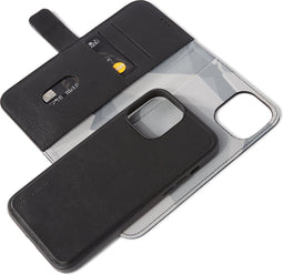 DECODED Detachable Wallet Case - iPhone 13 Pro Max - Afneembaar Hoesje met Pasjeshouder- Hoogwaardig Europees Leer - Magnetische Technologie van Apple - Zwart