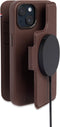 DECODED Detachable Wallet Case - iPhone 14 en 13 - Afneembaar Hoesje met Pasjeshouder - Hoogwaardig Europees Leer - Magnetische Technologie van Apple - Donker Bruin