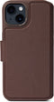 DECODED Detachable Wallet Case - iPhone 14 en 13 - Afneembaar Hoesje met Pasjeshouder - Hoogwaardig Europees Leer - Magnetische Technologie van Apple - Donker Bruin