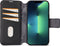 DECODED Detachable Wallet Case - iPhone 14 en 13 - Afneembaar Hoesje met Pasjeshouder - Hoogwaardig Europees Leer - Magnetische Technologie van Apple - Zwart
