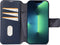 DECODED Detachable Wallet Case - iPhone 14 en 13 - Afneembaar Hoesje met Pasjeshouder - Hoogwaardig Europees Leer - Magnetische Technologie van Apple - Donker Blauw