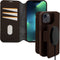 DECODED Detachable Wallet Case - iPhone 14 Plus - Afneembaar Hoesje met Pasjeshouder - Hoogwaardig Europees Leer - Magnetische Technologie van Apple - Donker Bruin