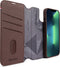 DECODED Detachable Wallet Case - iPhone 14 Plus - Afneembaar Hoesje met Pasjeshouder - Hoogwaardig Europees Leer - Magnetische Technologie van Apple - Donker Bruin