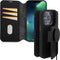 DECODED Detachable Wallet Case - iPhone 14 Pro - Afneembaar Hoesje met Pasjeshouder - Hoogwaardig Europees Leer - Magnetische Technologie van Apple - Zwart