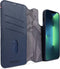 DECODED Detachable Wallet Case - iPhone 14 Pro - Afneembaar Hoesje met Pasjeshouder - Hoogwaardig Europees Leer - Magnetische Technologie van Apple - Donker Blauw