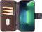 DECODED Detachable Wallet Case - iPhone 14 Pro - Afneembaar Hoesje met Pasjeshouder - Hoogwaardig Europees Leer - Magnetische Technologie van Apple - Donker Bruin