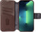 DECODED Detachable Wallet Case - iPhone 14 Pro Max - Afneembaar Hoesje met Pasjeshouder - Hoogwaardig Europees Leer - Magnetische Technologie van Apple - Donker Bruin