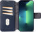 DECODED Detachable Wallet Case - iPhone 14 Pro Max - Afneembaar Hoesje met Pasjeshouder - Hoogwaardig Europees Leer - Magnetische Technologie van Apple - Donker Blauw