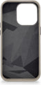 DECODED Embossed Back Cover - iPhone 14 Pro - Hoogwaardig Europees Leer - Hoesje met Metalen Knoppen - Magnetische Technologie van Apple - Beige, Grijs