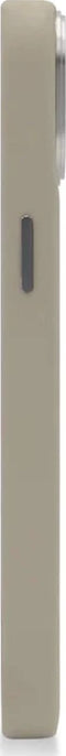 DECODED Embossed Back Cover - iPhone 14 Pro - Hoogwaardig Europees Leer - Hoesje met Metalen Knoppen - Magnetische Technologie van Apple - Beige, Grijs