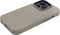 DECODED Embossed Back Cover - iPhone 14 Pro Max - Hoogwaardig Europees Leer - Hoesje met Metalen Knoppen - Magnetische Technologie van Apple - Beige, Grijs