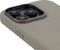 DECODED Embossed Back Cover - iPhone 14 Pro Max - Hoogwaardig Europees Leer - Hoesje met Metalen Knoppen - Magnetische Technologie van Apple - Beige, Grijs