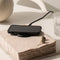 DECODED FastPad Wireless Charger – Qi draadloze lader – Metalen Disc + leren pad - 10W / 7,5W output – incl. USB-C Kabel - Zwart / Zwart