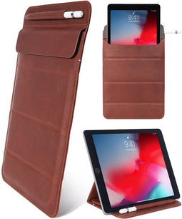 DECODED Foldable Sleeve - Hoogwaardig Full-Grain Leer, Diverse Kijkmodi, Tablethoes tot 9.7" - Eikenbruin
