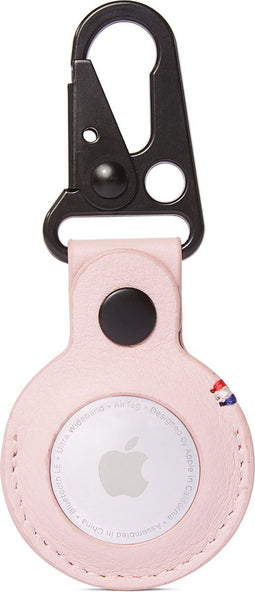 DECODED Leather Airtag hoesje - Leather Loop Dogclip -Silver Pink