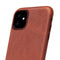 DECODED Leren Back Cover - iPhone 11 - Hoogwaardig Europees Leer - Hoesje met Metalen Knoppen - Bruin