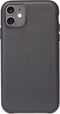 DECODED Leren Back Cover - iPhone 11 - Hoogwaardig Europees Leer - Hoesje met Metalen Knoppen - Zwart