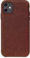 DECODED Leren Back Cover - iPhone 11 - Hoogwaardig Europees Leer - Hoesje met Metalen Knoppen - Bruin