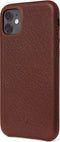 DECODED Leren Back Cover - iPhone 11 - Hoogwaardig Europees Leer - Hoesje met Metalen Knoppen - Bruin