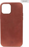 DECODED Leren Back Cover - iPhone 12 / 12 Pro - Hoogwaardig Europees Leer - Hoesje met Metalen Knoppen - Magnetische Technologie van Apple - Bruin
