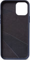 DECODED Leren Back Cover - iPhone 12 / 12 Pro - Hoogwaardig Europees Leer - Hoesje met Metalen Knoppen - Magnetische Technologie van Apple - Donker Blauw
