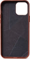 DECODED Leren Back Cover - iPhone 12 / 12 Pro - Hoogwaardig Europees Leer - Hoesje met Metalen Knoppen - Magnetische Technologie van Apple - Bruin