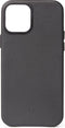 DECODED Leren Back Cover - iPhone 12 Mini - Hoogwaardig Europees Leer - Hoesje met Metalen Knoppen - Magnetische Technologie van Apple - Zwart