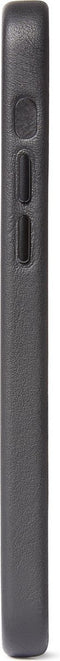 DECODED Leren Back Cover - iPhone 12 Mini - Hoogwaardig Europees Leer - Hoesje met Metalen Knoppen - Magnetische Technologie van Apple - Zwart