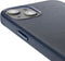 DECODED Leren Back Cover - iPhone 13 - Hoogwaardig Europees Leer - Hoesje met Metalen Knoppen - Magnetische Technologie van Apple - Donker Blauw